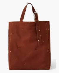 Acne Studios Studded ribbed suede tote - Brown Brown