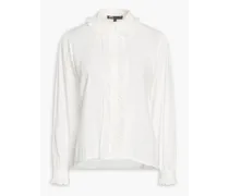 Pintucked twill shirt - White