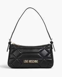 Moschino Quilted faux leather shoulder bag - Black Black