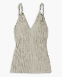 Totême Twisted crinkled-silk camisole - Gray Gray