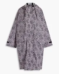 Maje Leopard-print shell hooded raincoat - Pink Pink