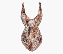 Del Mar cutout snake-print swimsuit - Animal print