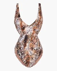 Melissa Odabash Del Mar cutout snake-print swimsuit - Animal print Animal