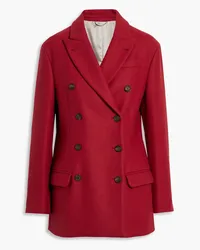 Brunello Cucinelli Double-breasted wool-blend twill coat - Red Red