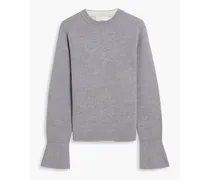 Cutout wool-blend sweater - Gray