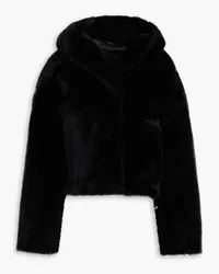 Yves Salomon Shearling hooded jacket - Black Black