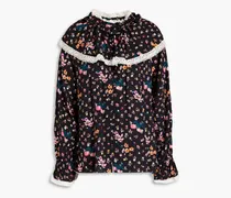 Mayla floral-print woven shirt - Black