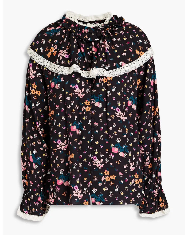 Hofmann Copenhagen Mayla floral-print woven shirt - Black Black