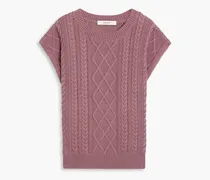 Cable-knit cotton vest - Purple