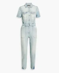 Retrofête Lacey distressed faded denim jumpsuit - Blue Blue