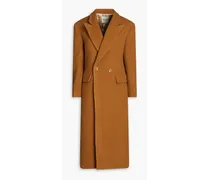 Riccardo double-breasted wool-blend felt coat - Brown