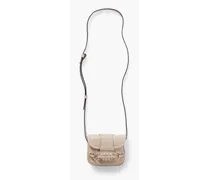 Saddie embellished leather shoulder bag - Neutral