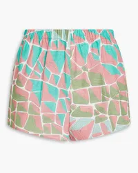 Emilio Pucci Printed cotton-poplin shorts - Green Green