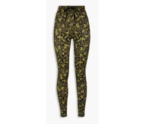 Lili camouflage-print stretch leggings - Green
