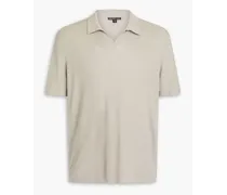 Linen-blend polo shirt - Gray