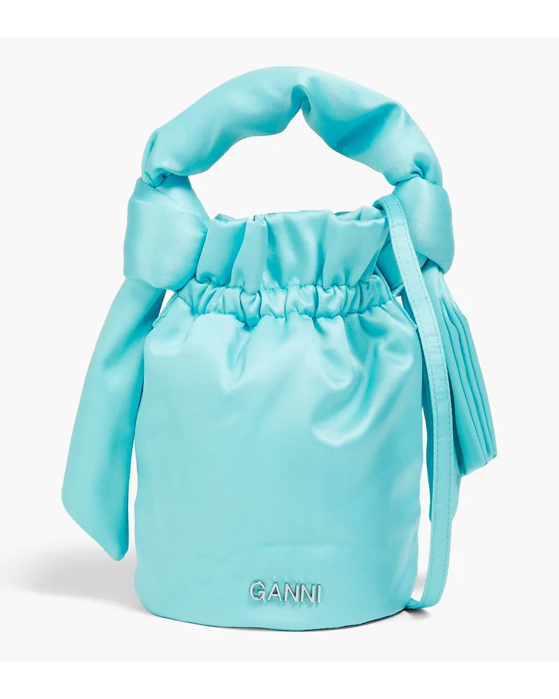 Ganni Satin bucket bag - Blue Blue