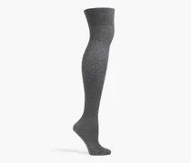 Ribbed cashmere-blend socks - Gray