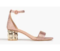 Azalea crystal-embellished satin sandals - Pink