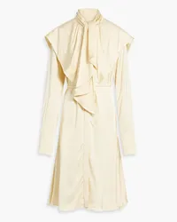 Jil Sander Belted draped satin midi dress - White White