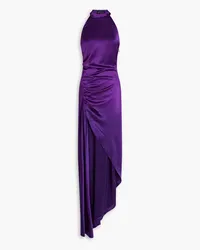 Retrofête Sab asymmetric ruched satin dress - Purple Purple