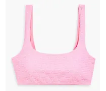 Stretch-jacquard bikini top - Pink