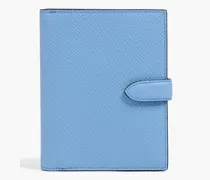 Panama textured-leather wallet - Blue