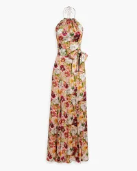 Alice + Olivia Alice Olivia - Dito floral-print fil coupé chiffon halterneck maxi dress - Pink Pink