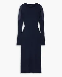 Rag & Bone Nikole shell-paneled ribbed wool midi dress - Blue Blue