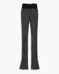 Rick Owens Striped cupro flared pants - Black Black