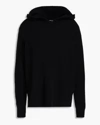 James Perse Waffle-knit cotton-blend hoodie - Black Black