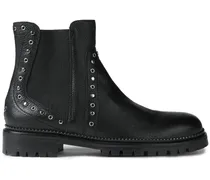 Burrow studded textured-leather Chelsea boots - Black