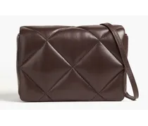 Brynn quilted leather shoulder bag - Brown