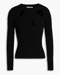 Autumn Cashmere Cutout ribbed-knit top - Black Black