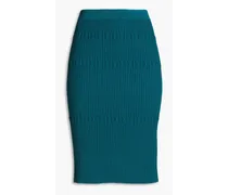 Cable-knit pencil skirt - Blue