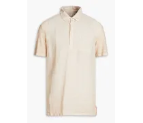 Jersey-paneled slub linen shirt - Neutral
