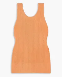 ROTATE Birger Christensen Liza pointelle-knit tank - Orange Orange