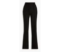 Page pinstriped wool-blend flared pants - Black