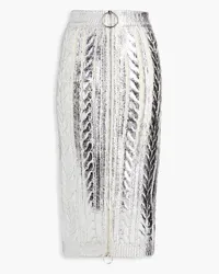 Balmain Metallic wool-blend midi pencil skirt - Metallic Metallic