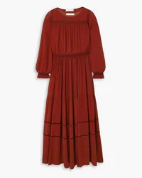 See by Chloé Embroidered georgette maxi dress - Red Red