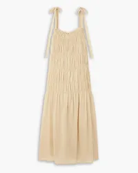 By Malene Birger Vyra tiered cotton-voile midi dress - Neutral Neutral