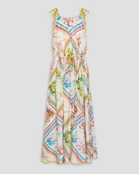 Zimmermann Printed silk-chiffon maxi dress - White White