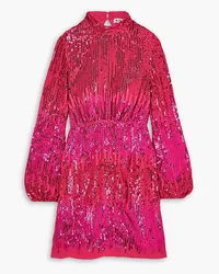 RIXO Lara cutout velvet-trimmed sequined crepe mini dress - Pink Pink