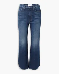 Mother The Rambler Zip Matinee cropped high-rise straight-leg jeans - Blue Blue