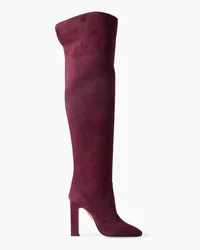 Aquazzura Joplin 105 suede over-the-knee boots - Burgundy Burgundy