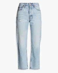 Rag & Bone Maya cropped distressed high-rise slim-leg jeans - Blue Blue