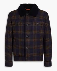 TOD'S Checked wool-felt jacket - Blue Blue