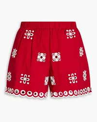 RED Valentino Broderie anglaise stretch-cotton shorts - Red Red