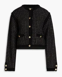 Sandro Metallic checked knitted jacket - Black Black