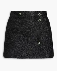 Ganni Wrap-effect tinsel mini skirt - Black Black