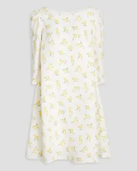 Claudie Pierlot Floral-print slub woven mini dress - White White